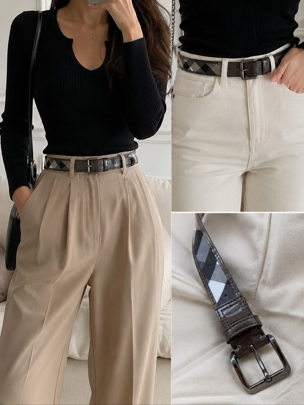 Authentic Burberry Nova Check Patent Leather Belt ✨ $129